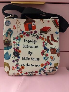 Easily Distracted By Little House Canvas Crossbody - Floral Print. NWOT
